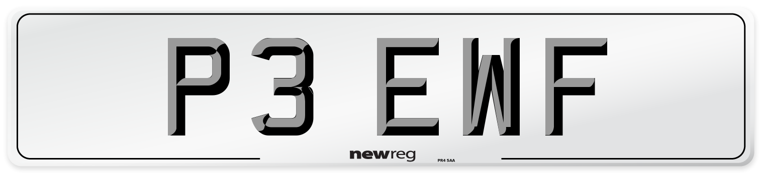 P3 EWF Number Plate from New Reg